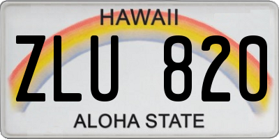 HI license plate ZLU820