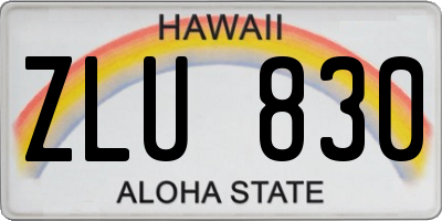 HI license plate ZLU830