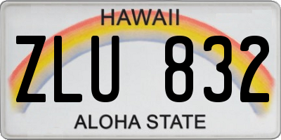 HI license plate ZLU832