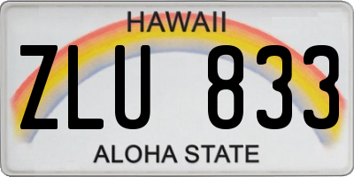 HI license plate ZLU833