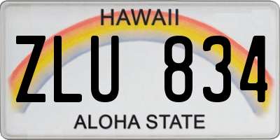 HI license plate ZLU834