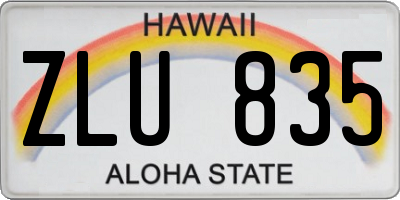HI license plate ZLU835