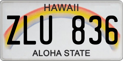 HI license plate ZLU836