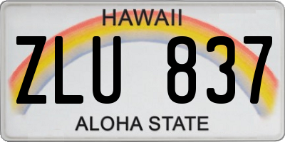 HI license plate ZLU837