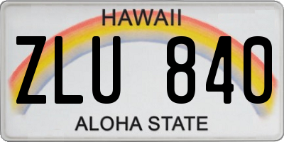 HI license plate ZLU840
