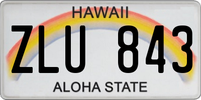 HI license plate ZLU843