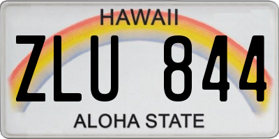 HI license plate ZLU844
