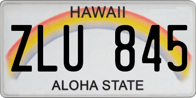 HI license plate ZLU845