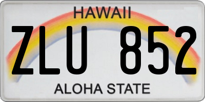 HI license plate ZLU852