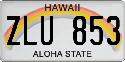 HI license plate ZLU853