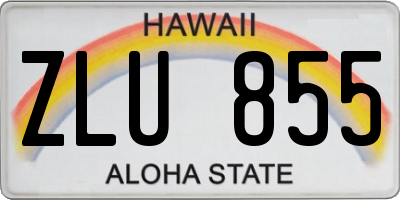 HI license plate ZLU855