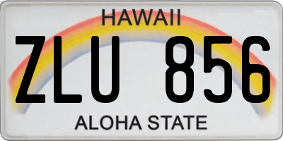 HI license plate ZLU856