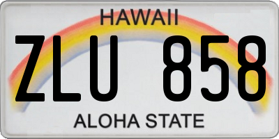 HI license plate ZLU858