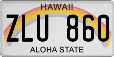 HI license plate ZLU860