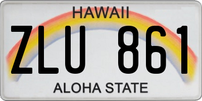 HI license plate ZLU861