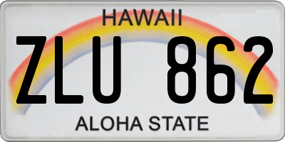 HI license plate ZLU862