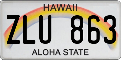 HI license plate ZLU863
