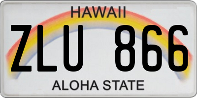 HI license plate ZLU866
