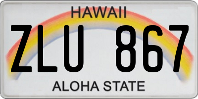 HI license plate ZLU867