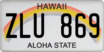 HI license plate ZLU869