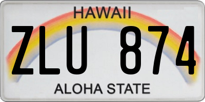 HI license plate ZLU874