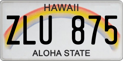 HI license plate ZLU875