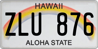 HI license plate ZLU876