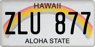 HI license plate ZLU877