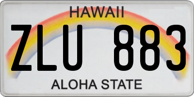 HI license plate ZLU883