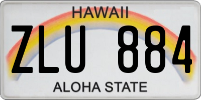 HI license plate ZLU884