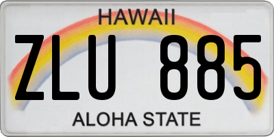 HI license plate ZLU885