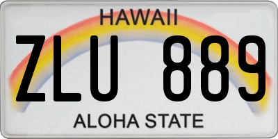 HI license plate ZLU889