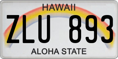 HI license plate ZLU893