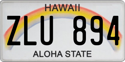 HI license plate ZLU894