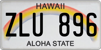 HI license plate ZLU896