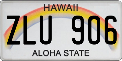 HI license plate ZLU906