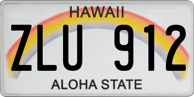 HI license plate ZLU912