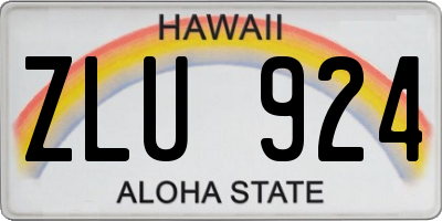HI license plate ZLU924