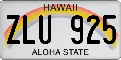 HI license plate ZLU925