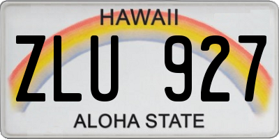 HI license plate ZLU927