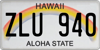 HI license plate ZLU940