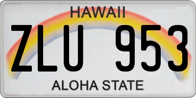 HI license plate ZLU953