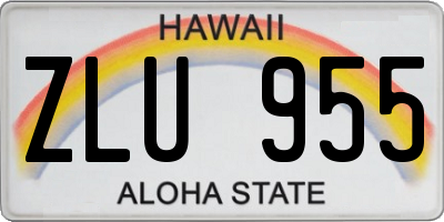 HI license plate ZLU955