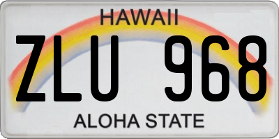 HI license plate ZLU968