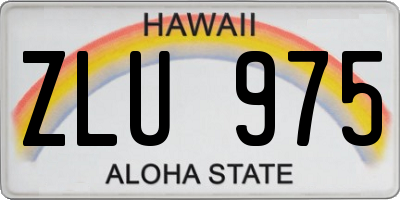 HI license plate ZLU975