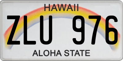HI license plate ZLU976