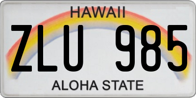 HI license plate ZLU985