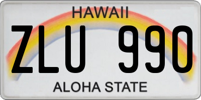 HI license plate ZLU990