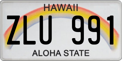 HI license plate ZLU991