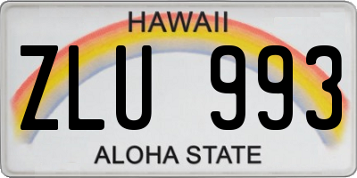 HI license plate ZLU993